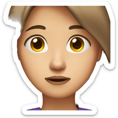 worried woman brown hair sticker