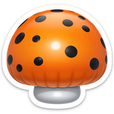   jeff koons orange and black polka dot mushroom inflatable  sticker