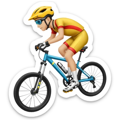 Bicicleta downhill , ciclista montado, montaña sticker