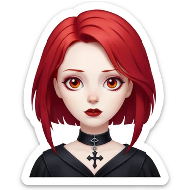 goth woman with red hair sticker