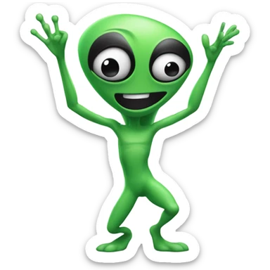 Alien doing the Macarena ￼ sticker