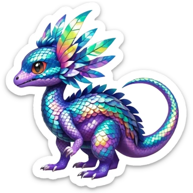 Shiny Exotic Tropical Pokémon-Fakémon-hybrid-creature (full body) sticker