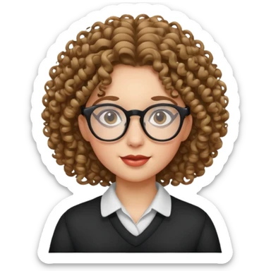 Gay girl with curly hair and glasses sticker