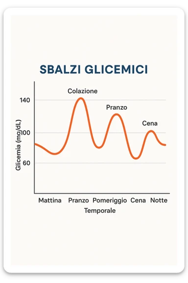 Sbalzi glicemici con grafico italiano sticker