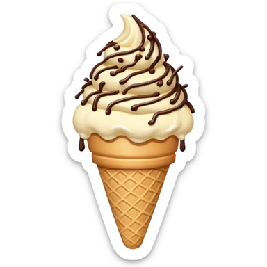 Vanilla ice cream cone with chocolate sprinkles sticker
