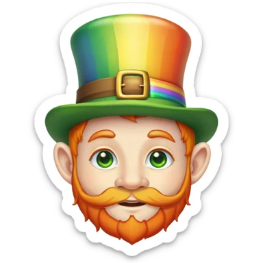 A leprechaun with rainbow over head sticker