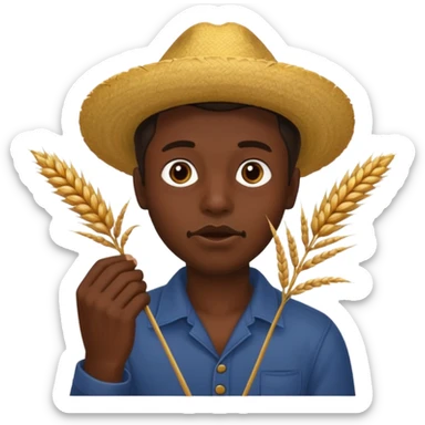 Campechano con una ramita de trigo en la boca sticker