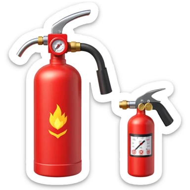 Fire Extinguisher, red with nozzle
 sticker