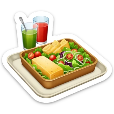 rectangle tray meal with  salad sticker