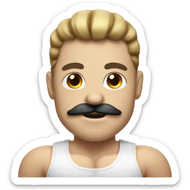 White Bodybuilder with a moustache  sticker