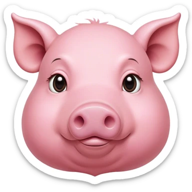 Cinematic Noble Pig Portrait Emoji, Poised and regal, with a stout, robust build and a smooth, well-groomed rosy-pink hide, deep-set soulful beady eyes, Simplified yet sharp and sophisticated features, highly detailed, glowing with a soft, dignified glow, high shine, intelligent and determined, stylized with an air of barnyard nobility, focused and attentive, soft glowing outline, capturing the essence of a watchful and confident pig, so majestic it feels as though it could trot out of the screen with effortless authority! sticker