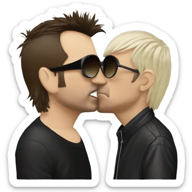 Bono from u2 kissing Liam Gallagher from Oasis sticker