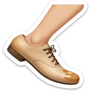 a shoe with a foot inside, stepping and showing a clear shoe print below. and leg







 sticker
