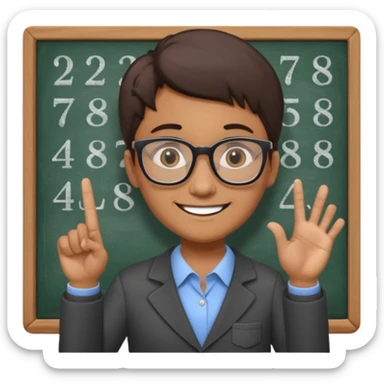 teacher teaching numbers on a blackboard
 sticker