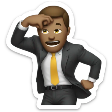 finance bro aggressively dabbing sticker