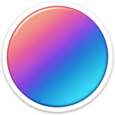 
One  Rotate 35 degree  coin color in in gradient of turquoise, blue, pink, purple, and coral sticker