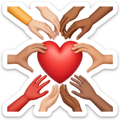 Manos de corazon de colores sticker