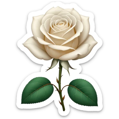 white rose, without green leaves, just flower sticker