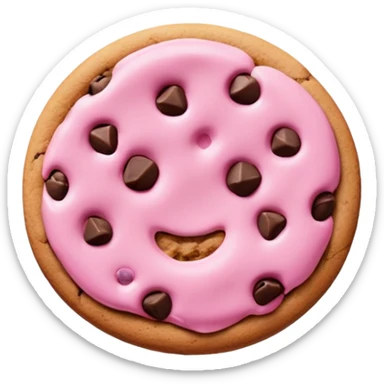 Pink chocolate chip cookie sticker
