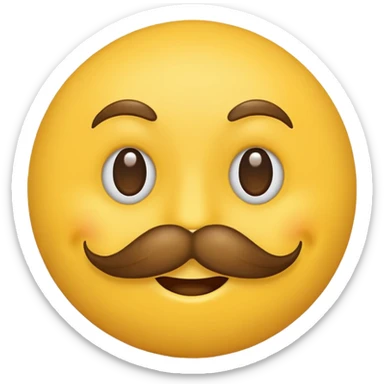Mustache on a normal  yellow smiley  sticker