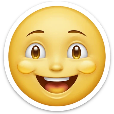 Emoji, yellow round laughing face, tears of joy sticker