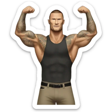 Randy Orton with arms raised slightly to the side sticker