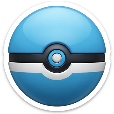 vibrant blue pokeball emoji with a black stripe and highlights sticker