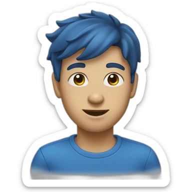 Personnage a la peau bleue sticker