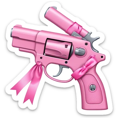 pink pistol with a pink ribbon sticker