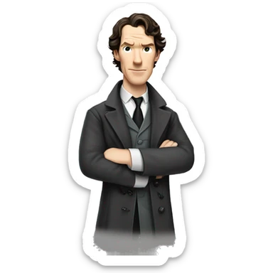 Sherlock holmes Benedict Cumberbatch with lab coat and Face with Tears of Joy sticker