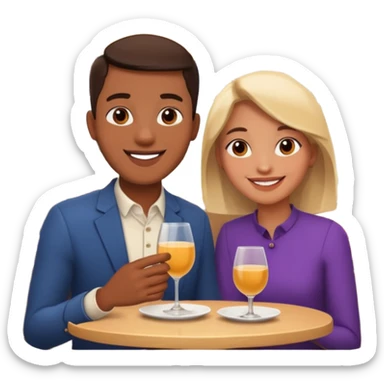 conversación dentro de un restaurant  dos personas sticker