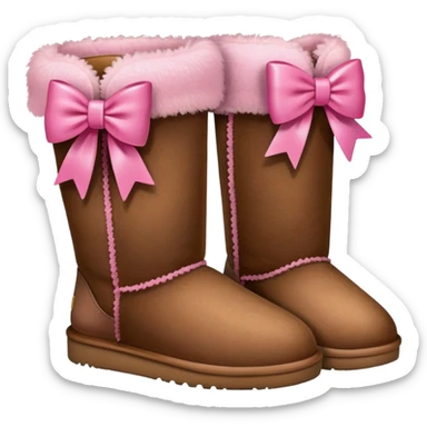 Uggs with a pink bow sticker