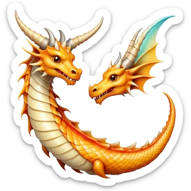 dragon horn emoji, two twisted horns with ridges, mystical and shiny, vivid highlights sticker