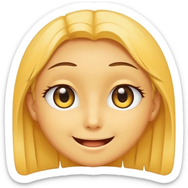 super cute anime eyes classic yellow face cheesy smile sticker