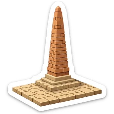 Phallic shaped obelisk made out of layered bricks sticker