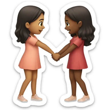two girls holding hands and kissing sticker