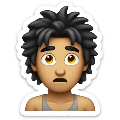 very angry latino guy with longish hair and black hair holding his hands on top of his head  sticker
