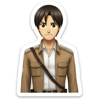 Eren Yeager with uniform from Attack on Titan sticker