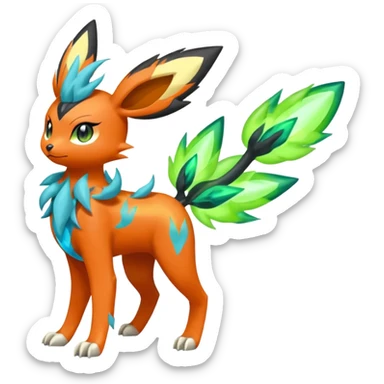 Meloetta-Zygarde-Flareon-Electrike-Manectric-Fakémon-fusion, full body sticker