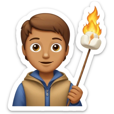 Toasting marshmallows sticker