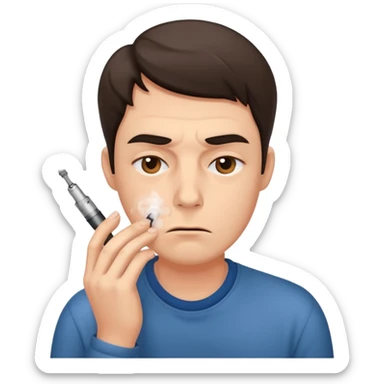 really tired dull person vaping sticker