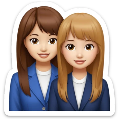 Brenda Song and Debby Ryan (straight bangs) smiling sticker