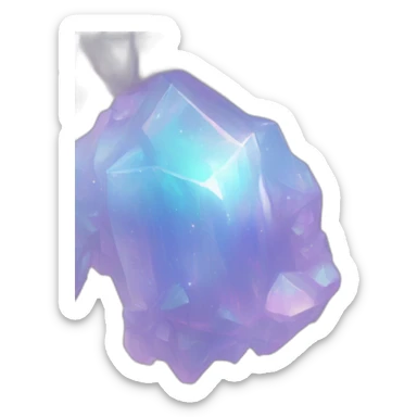 glossy Pastel whitish iridescent glass nebula crystal clusters sticker