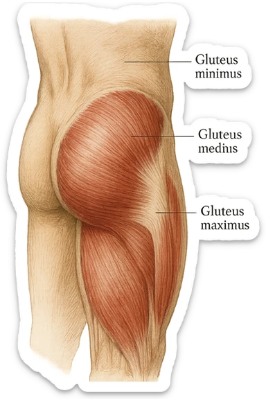 glutei gruppo muscolare sticker