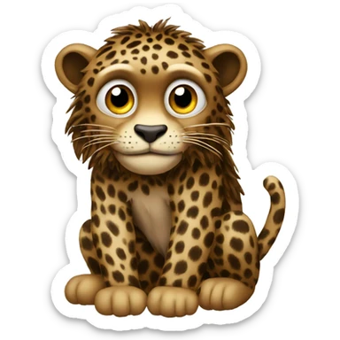 Affe mit Leopard Fell  sticker