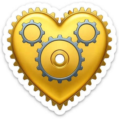 yellow heart with a gear sticker