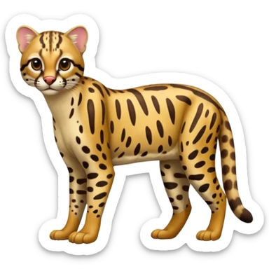 Realistic wild natural Ocelot, full body sticker