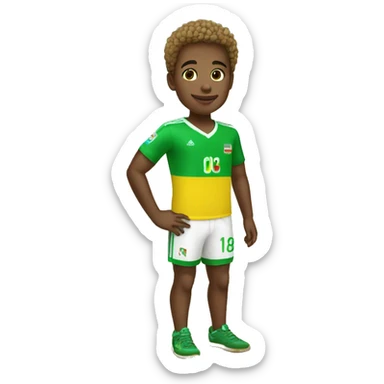 Un garçon habillé avec le maillot du comores  sticker