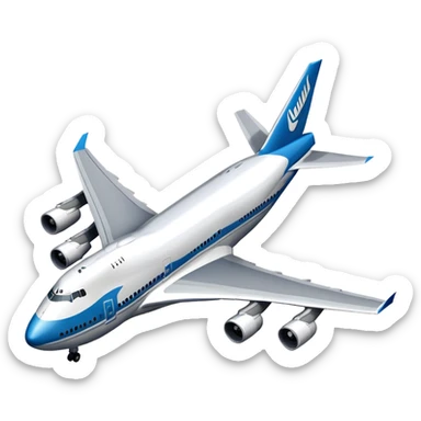 Boeing 747 jumbo jet with distinctive hump sticker