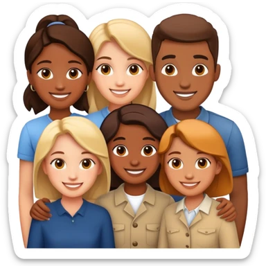 Friends at the museum exhibition sticker